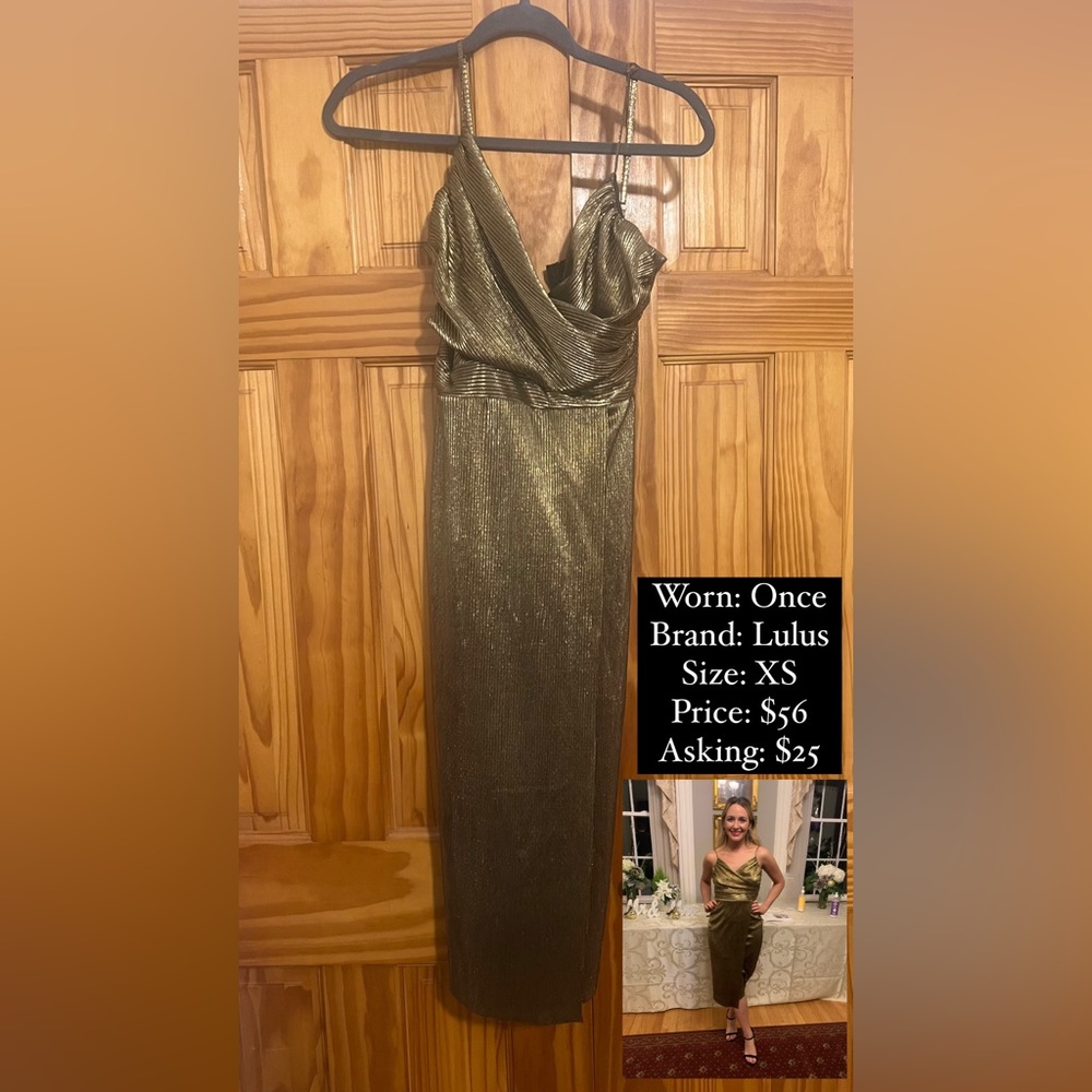 Lulu’s gold midi dress